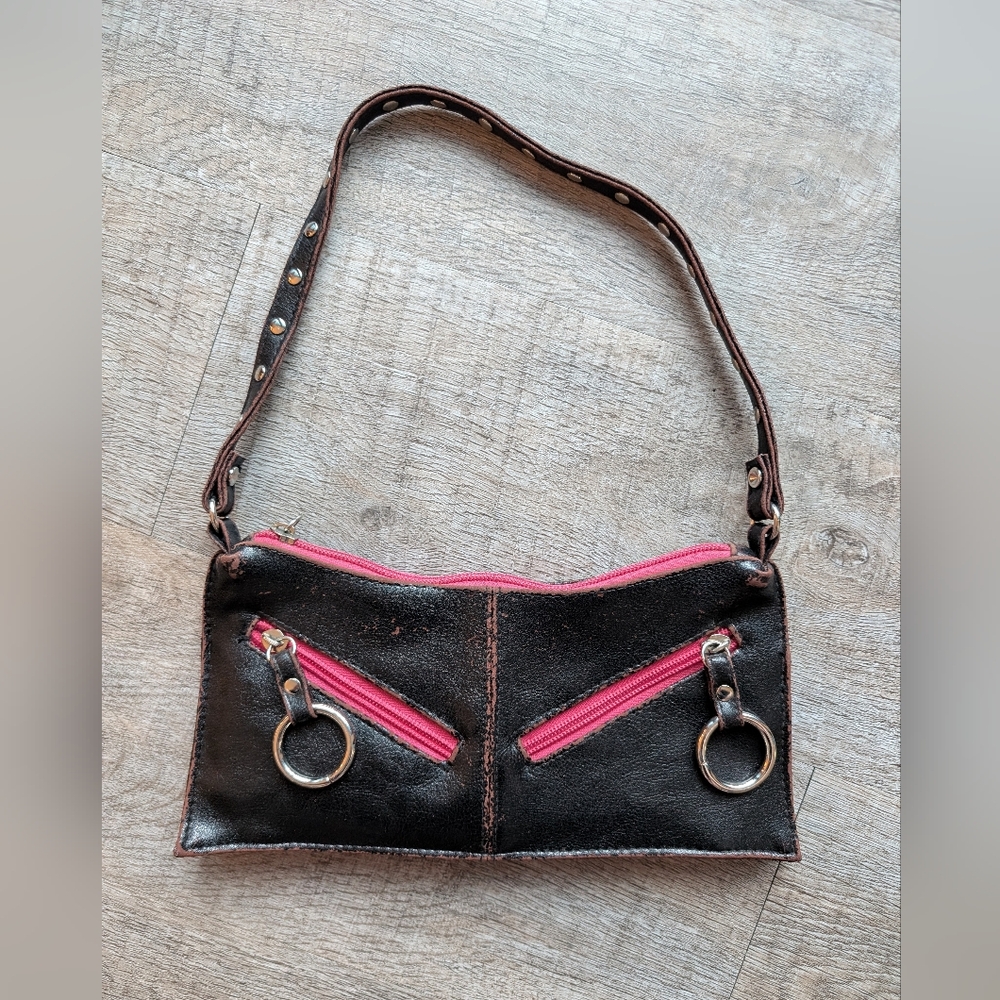 Y2K Mini Purse Shoulder Bag Black And Pink Vintage